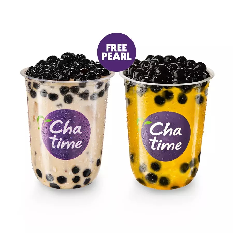 Joyful A : Chatime Milk Tea + Mango Green Tea